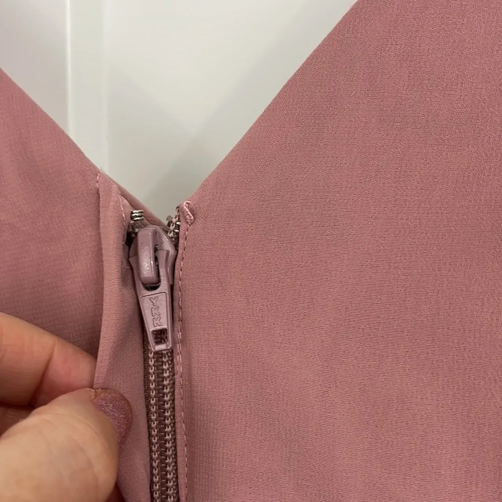 Azazie Size 8 Pink Mauve Rose V-Neck Fit and Flare Formal Dress - Image 12