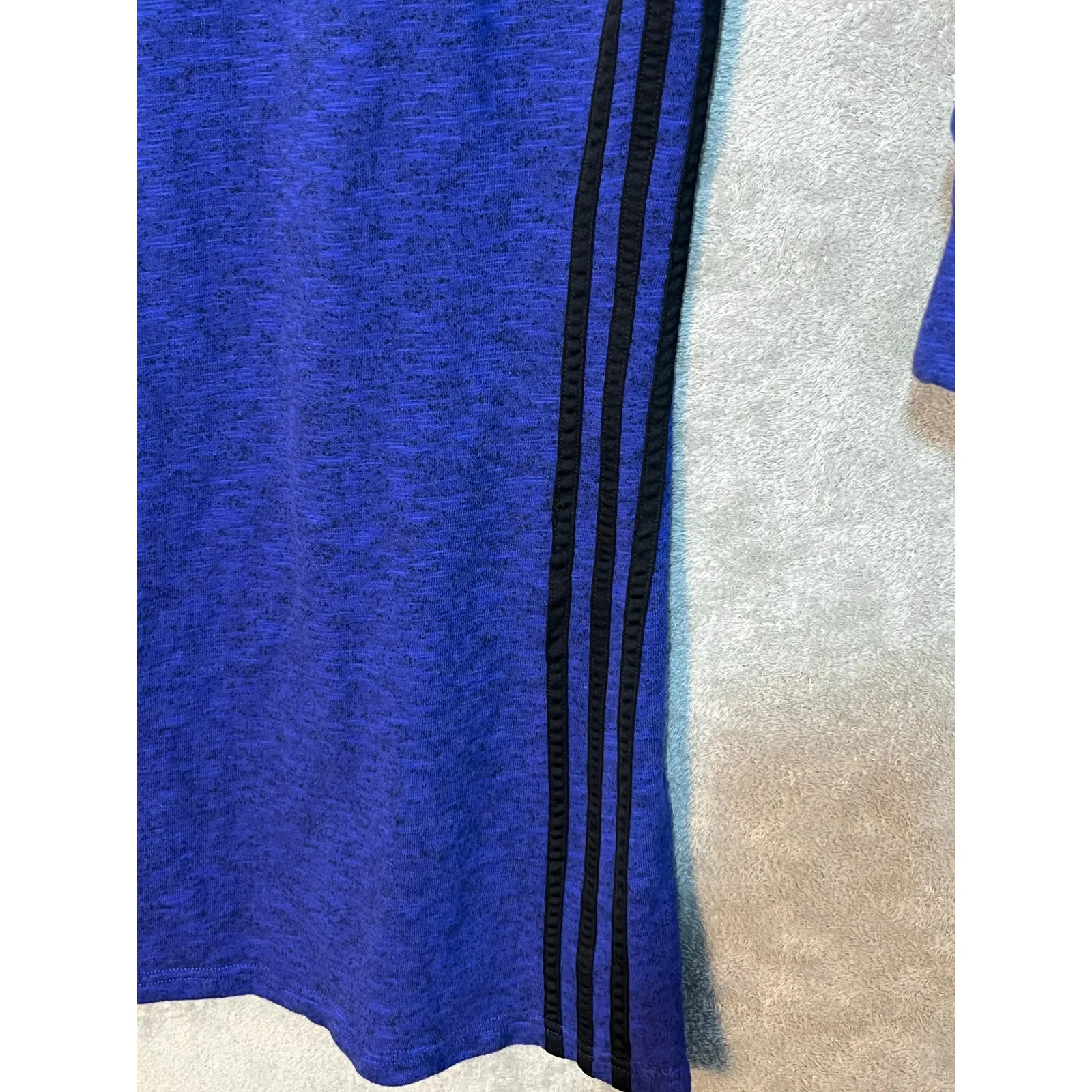 Adidas Sweatshirt Mini Dress Large Blue 3 Stripe Athleisure Workout Sporty - Image 3