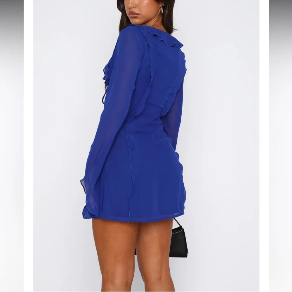 White Fox Falling to Pieces Azure Long Sleeve Blue Dress Womens Medium - Image 15