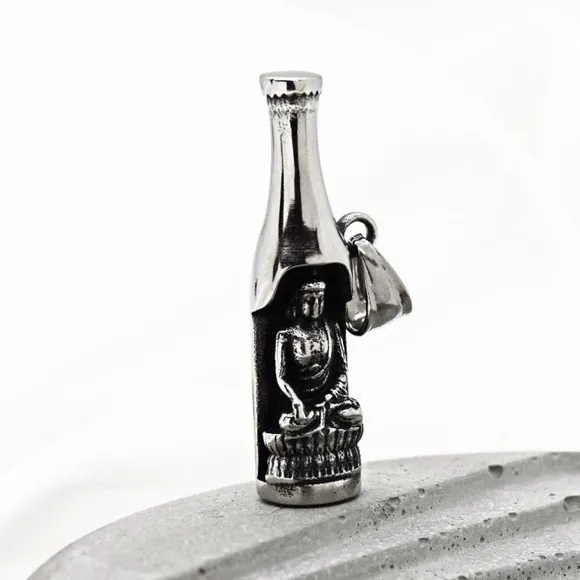 Buddha Bottle Pendant Silver - Image 2