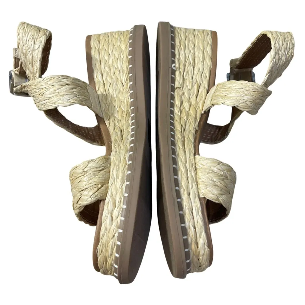 Universal Threads Universal Thread Platform Straw Sandal Size 8 Cross Strap New Raffia - Image 4