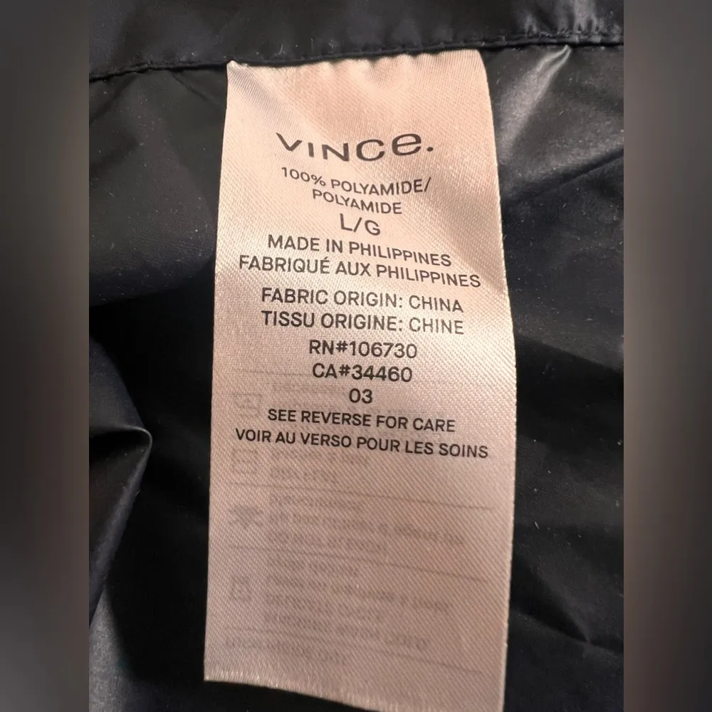 Vince UNISEX Hooded Windbreaker Trench Coat With Storage Pouch Size L - Image 12