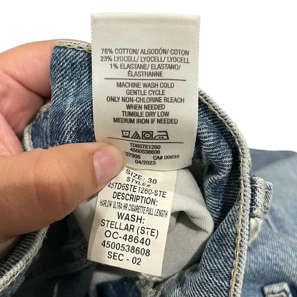 Revolve Hudson Harlow Ultra High Rise Cigarette in Stellar Jeans Size 30 - Image 7