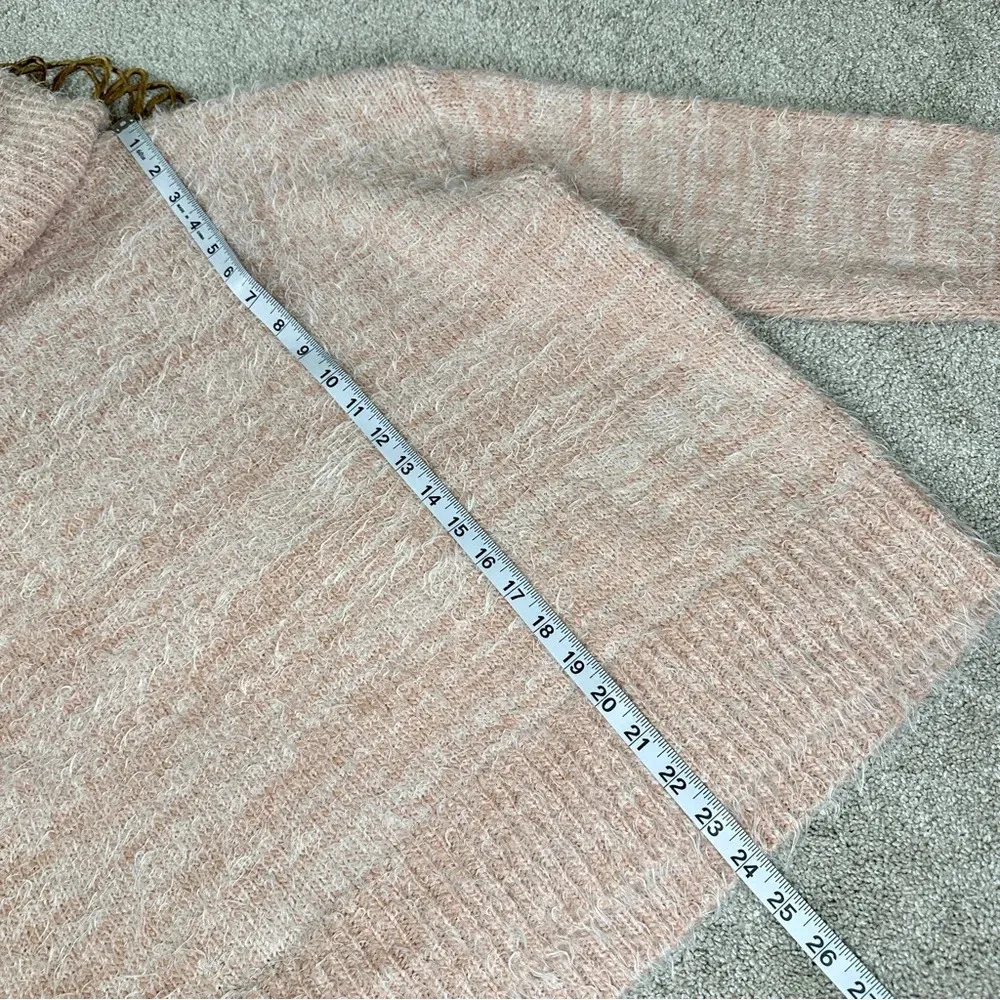 Show Me Your Mumu Fatima Turtleneck Sweater Fuzzy Pink Knit Wool Blend Size S - Image 17