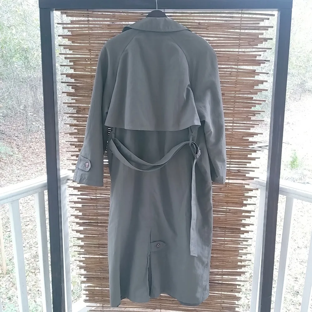 New York Harbor 12 Gray Trench Coat Green - Image 5