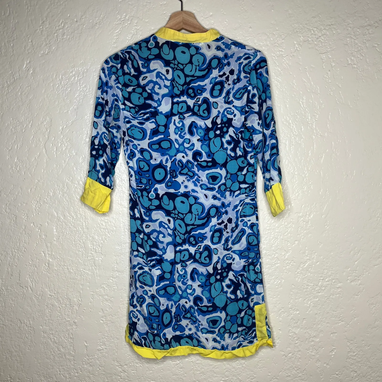 Tracy Negoshian Brandi Tunic Dress Resort Casual Flowy Women Splash Blue XS - Image 2