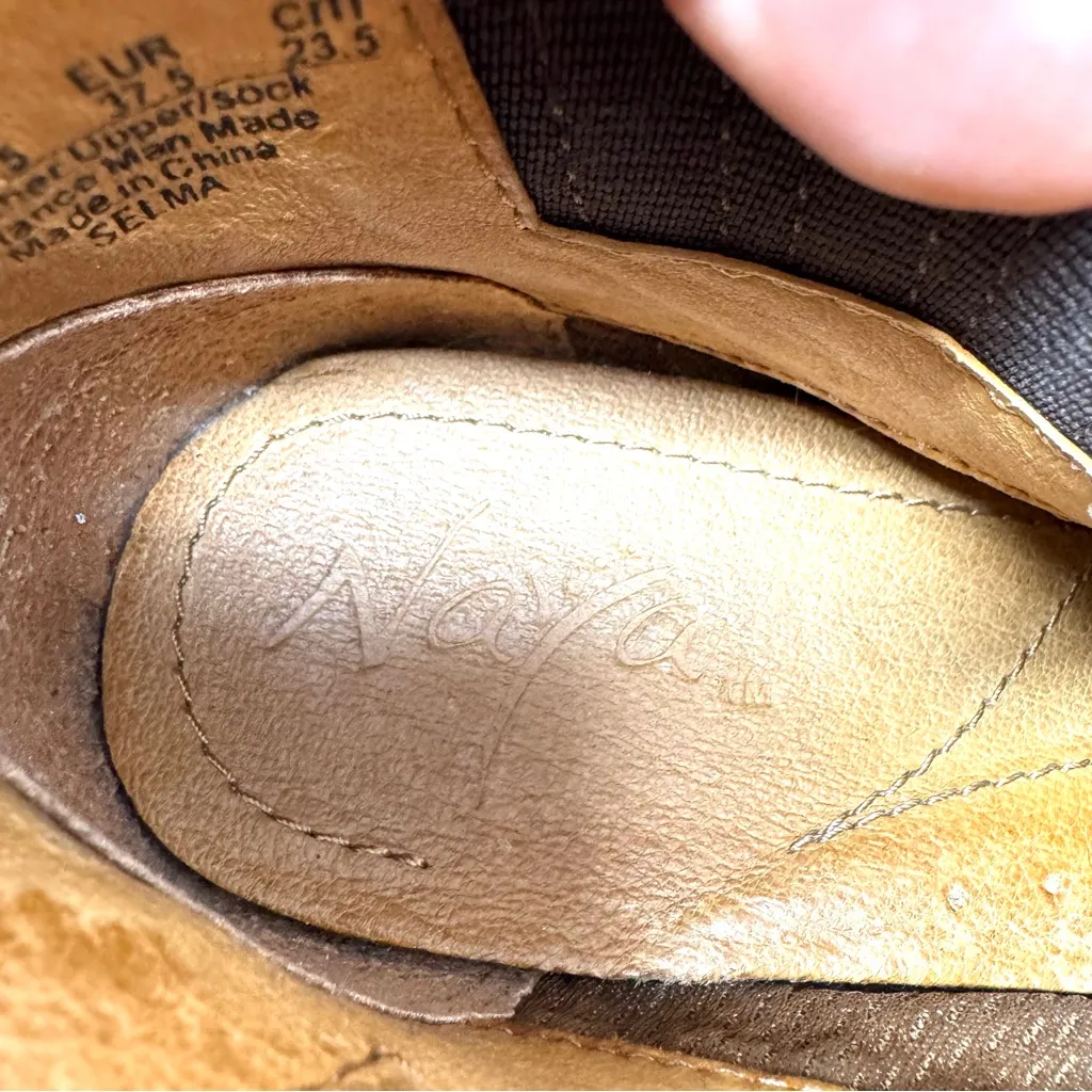 NAYA “Selma” distressed western booties, size 6.5 Brown - Image 9