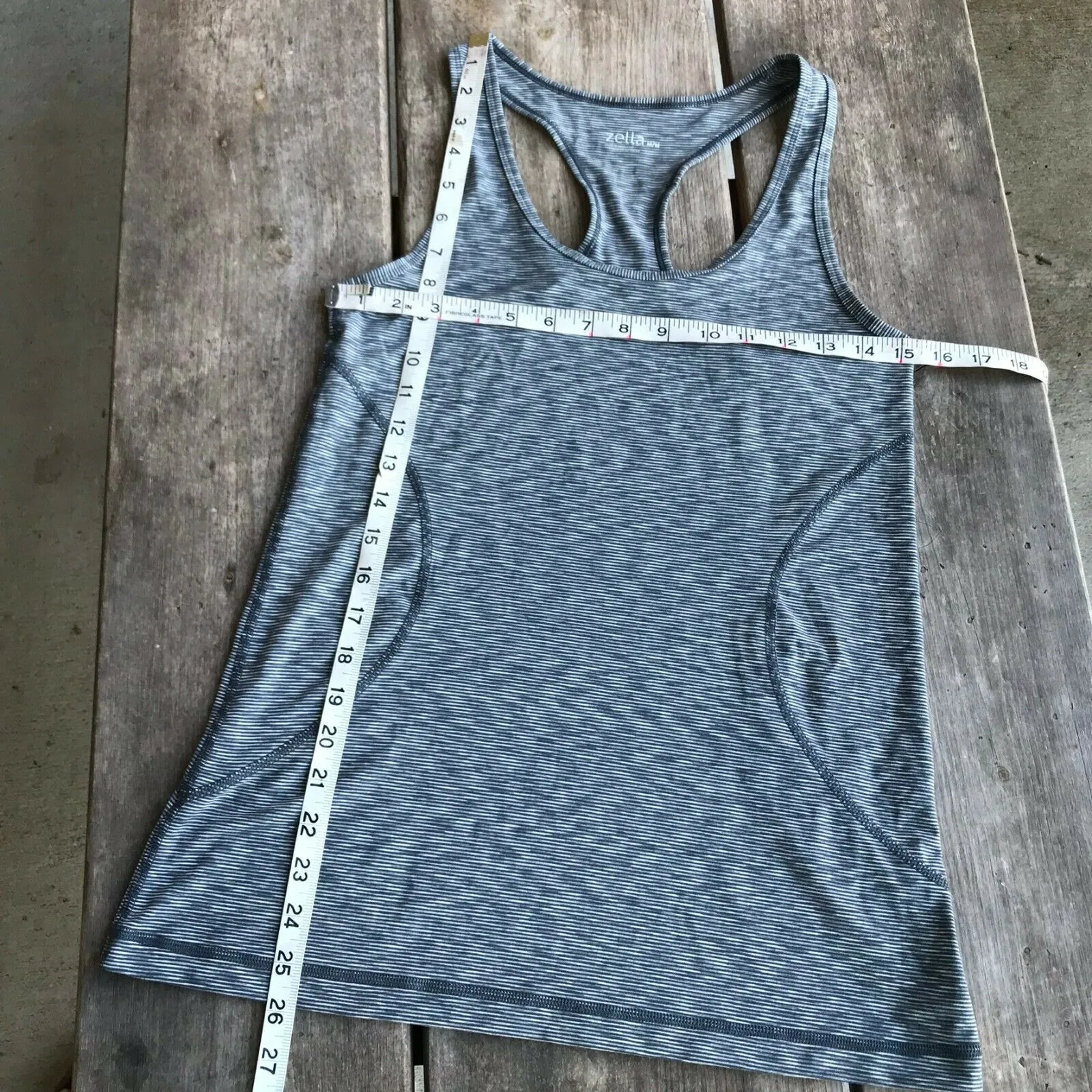 Zella Gray Racer Tank‎ Grey Graphite Space Dye Look Size Medium Racerback - Image 4