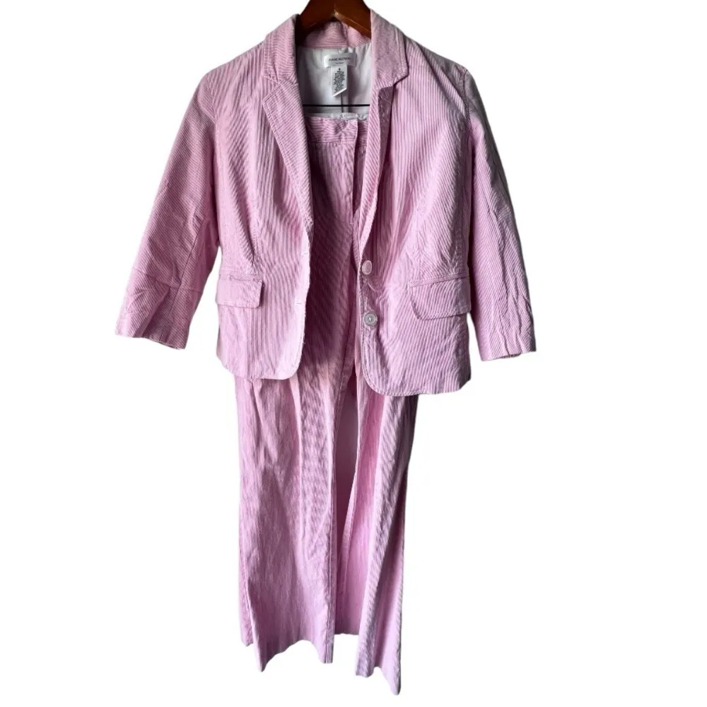 Women's ISAAC MIZRAHI FOR TARGET Suit blazer & pant pink and white Size M. - Image 2