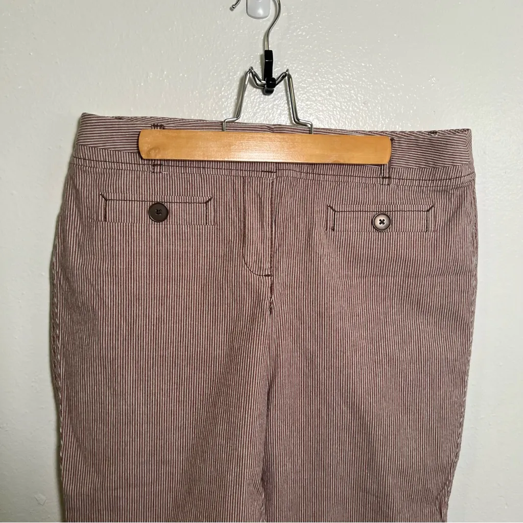 Loft Marisa Cropped Pant White Red Stripes 4 - Image 2