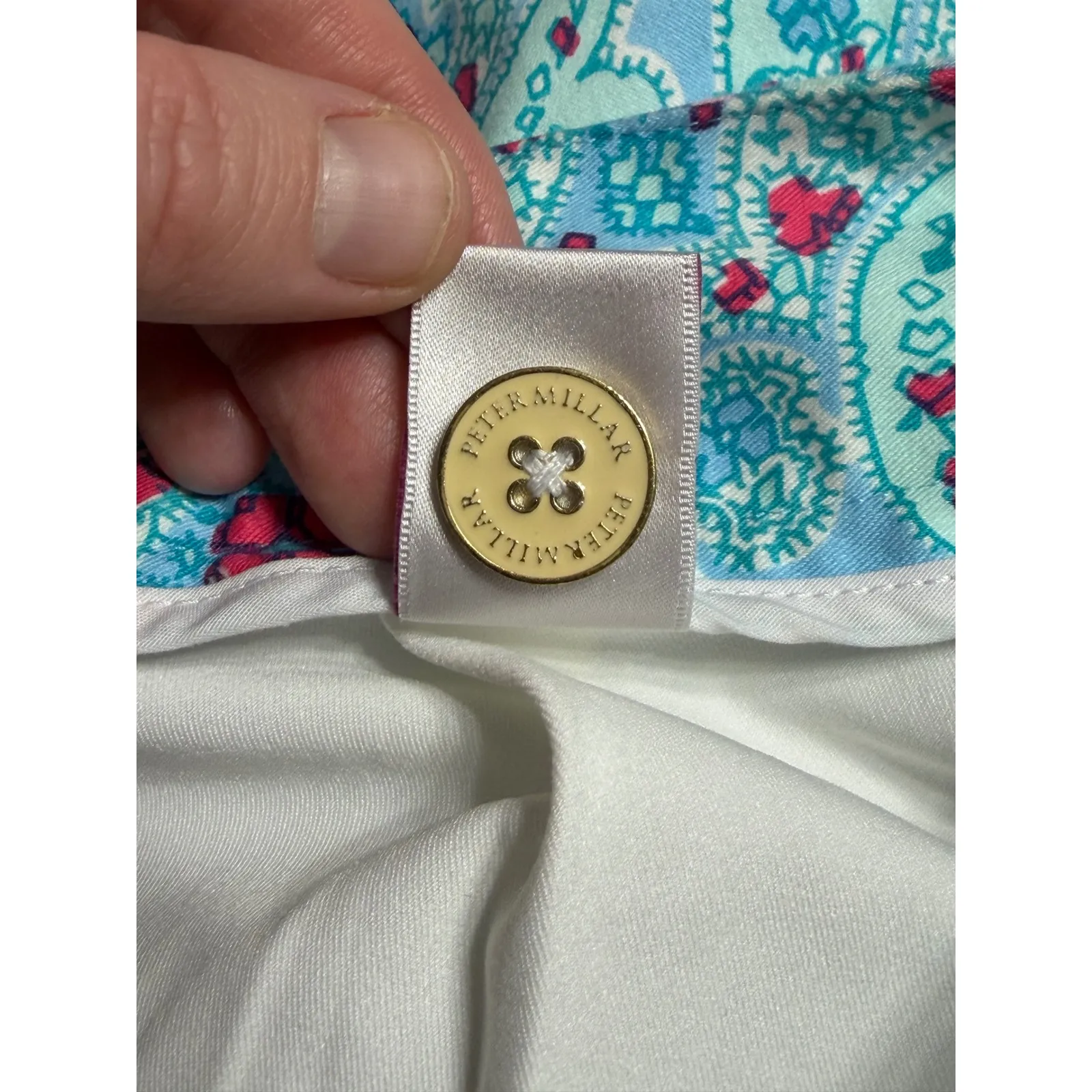 Peter Millar Women's Skort Blue Pink Paisley Print Size 10 Pleated Golf Tennis - Image 5