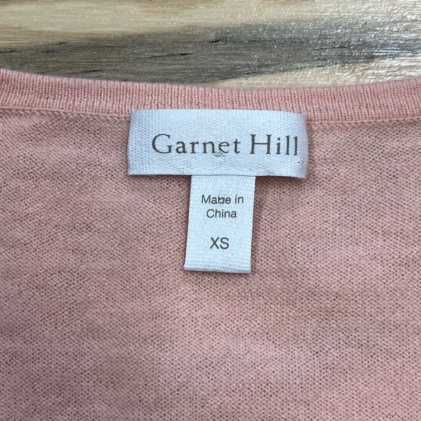Garnet Hill Cashmere Tie-front Wrap Cardigan Peach Size XS Parisian Capsule - Image 3