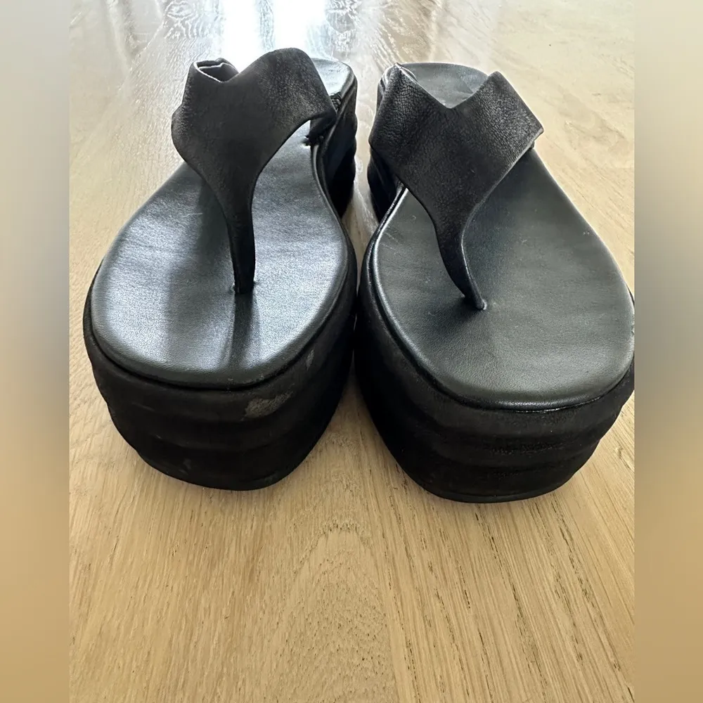 Free People Haven thong flip flop flatform platform YTK 90s 2000s black 39 - Image 3