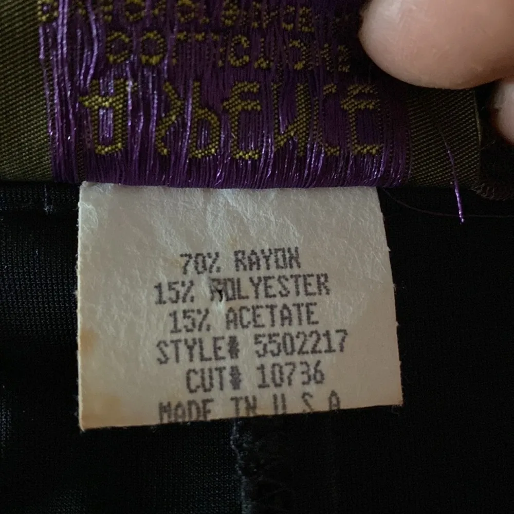 Vintage A. Spence Velvet Padded Floral Aplique Button Down Shirt M” Black Size M - Image 11