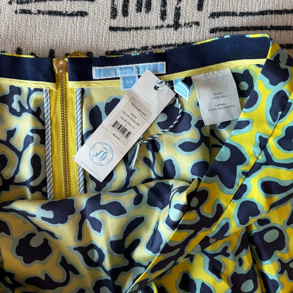 Draper James Lime and Navy A-Line Skirt 14 - Image 5