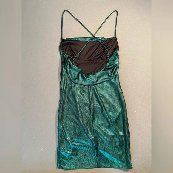 City Vibe,‎ Mini sparkle Cocktail Dress w/ruffle on one side,sleeveless, sz M - Image 7