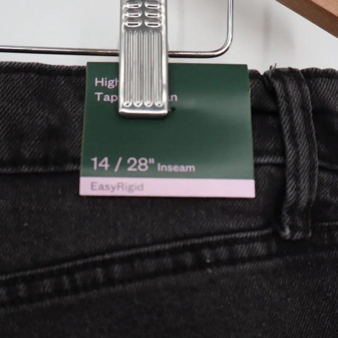 Wild Fable Black Wash High Rise Tapered Jeans Distressed Size 14 - Image 8