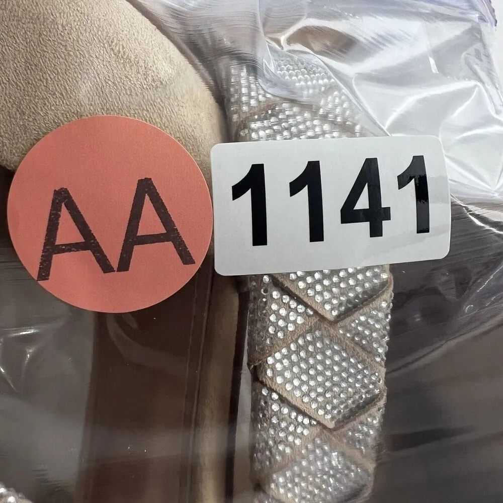 Nine West luxury fresah Shoes West Greet Womens Rhinestone High Heels cream 10M - Image 8