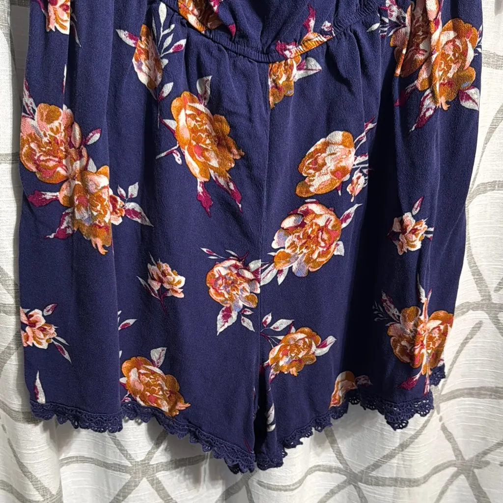 Xhilaration Navy Floral Print Romper - Image 3