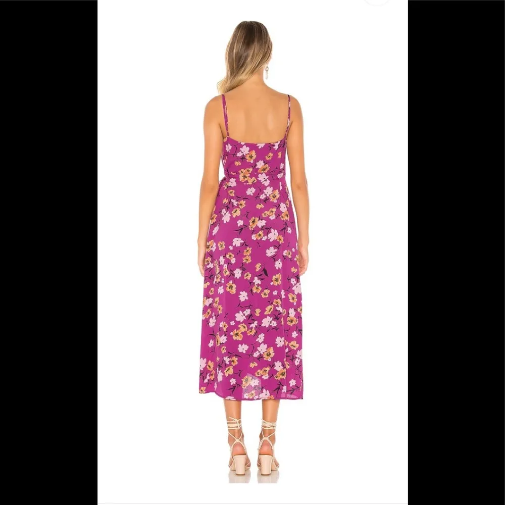 Flynn Skye M Nikki Berry Kiss Wrap Maxi Dress Sexy Purple Ruffles Sundress Slit - Image 3