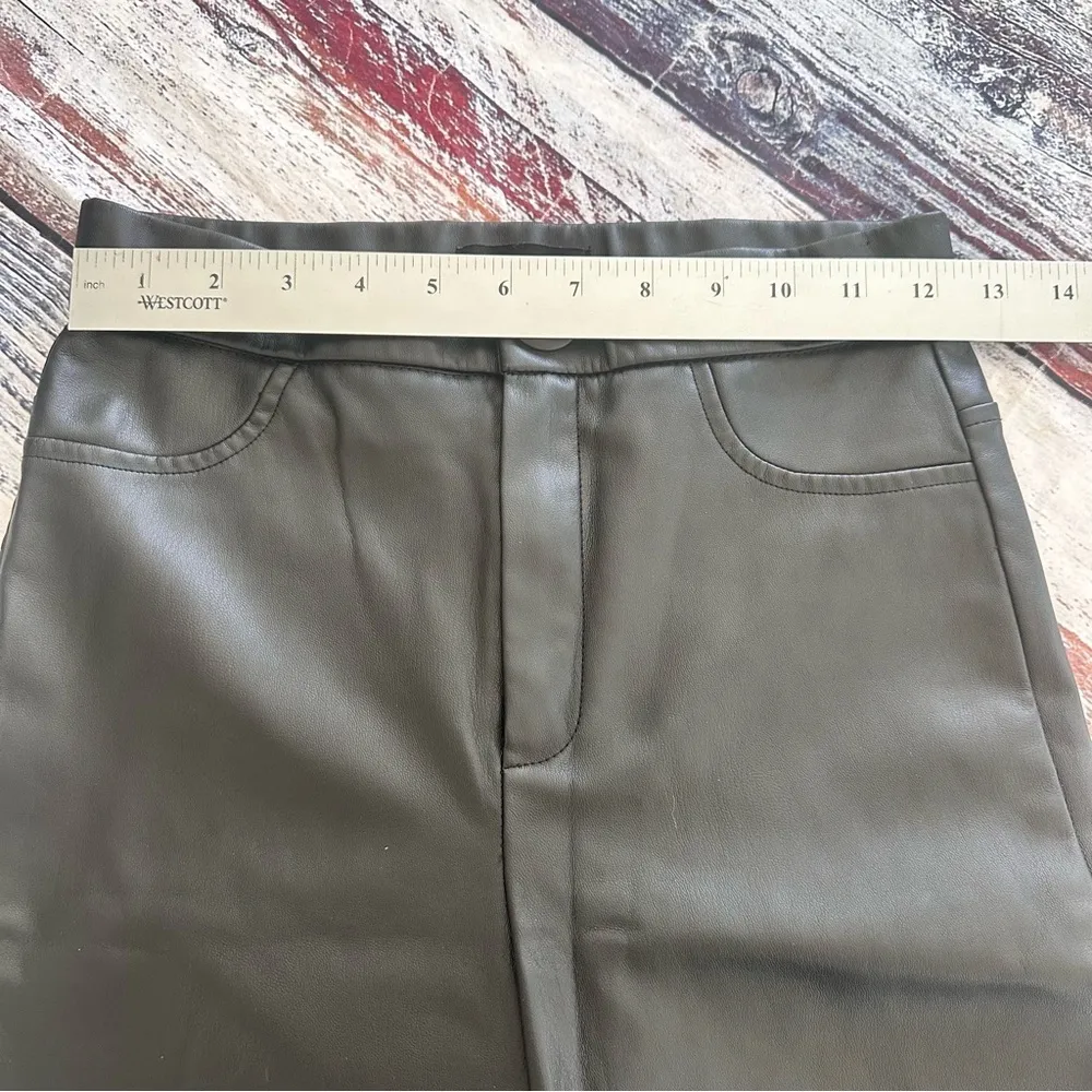 Zara Vegan Leather Mini Flared Pants in Black​​ - Image 9