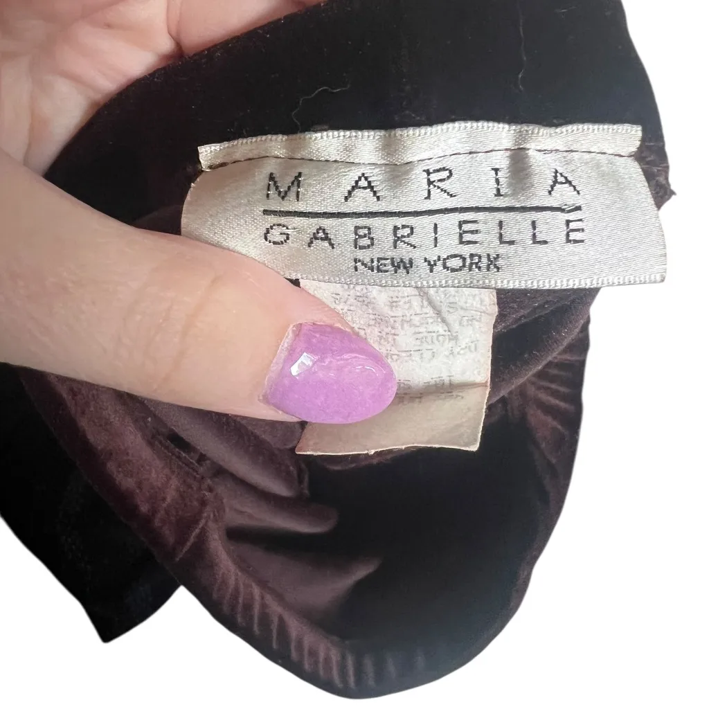 Vintage 90's Soft Velvet Brown Long Skirt with Sparkling Sunburst design Size undefined - Image 3