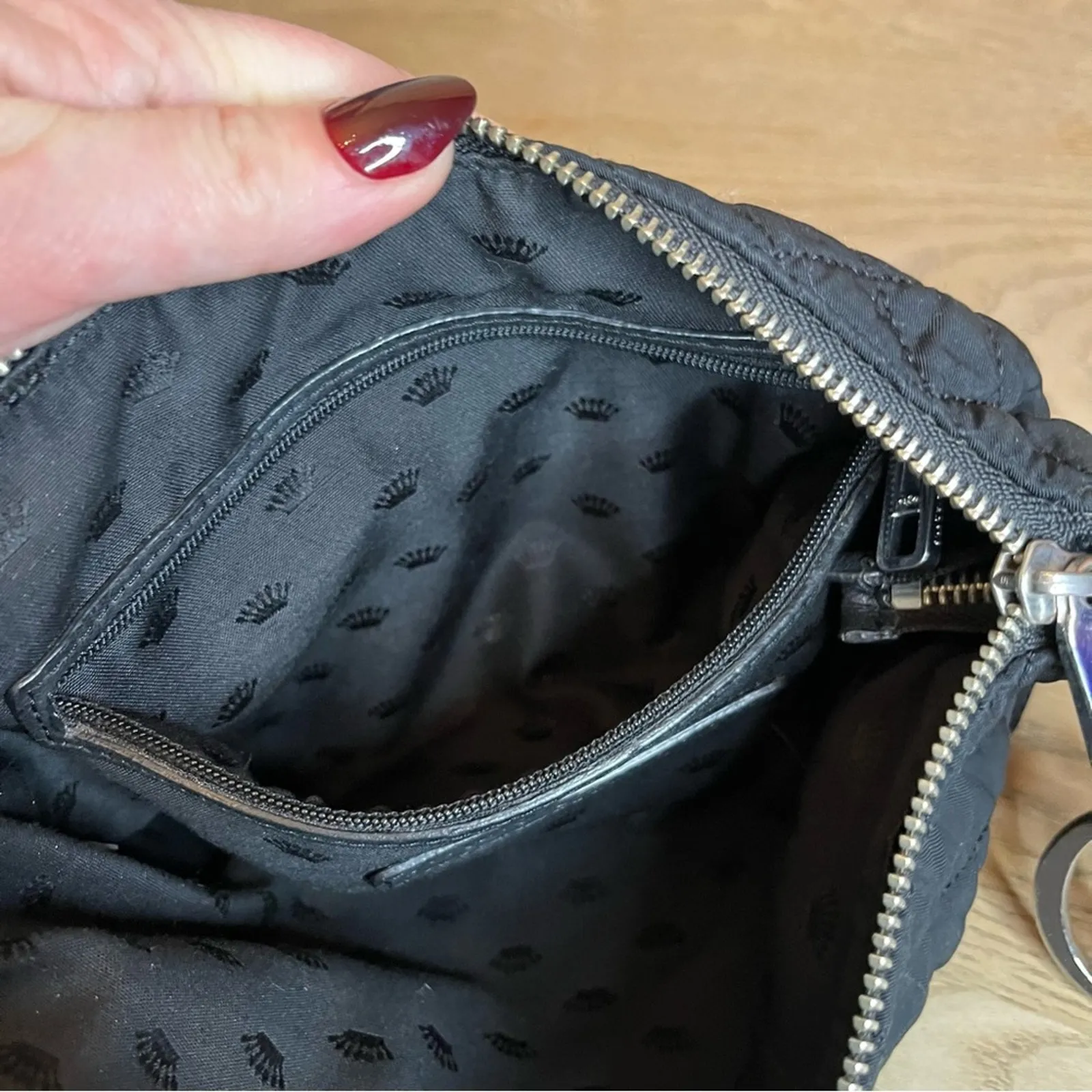 Juicy Couture Black Quilted Crossbody Purse Shoulder Bag Y2K 2000s - Image 5