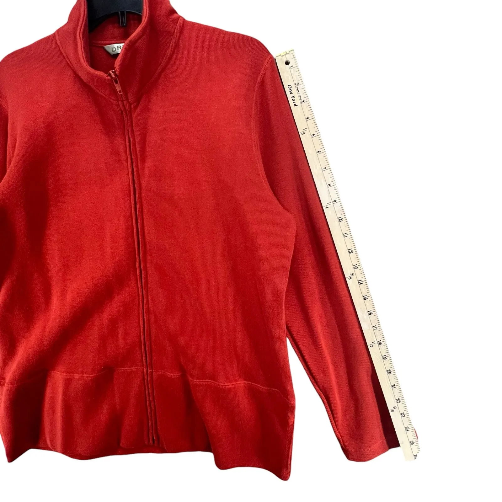 Orvis Activewear Jacket Women L Rust Orange Full Zip Pockets Outdoors Athleisure - Image 9