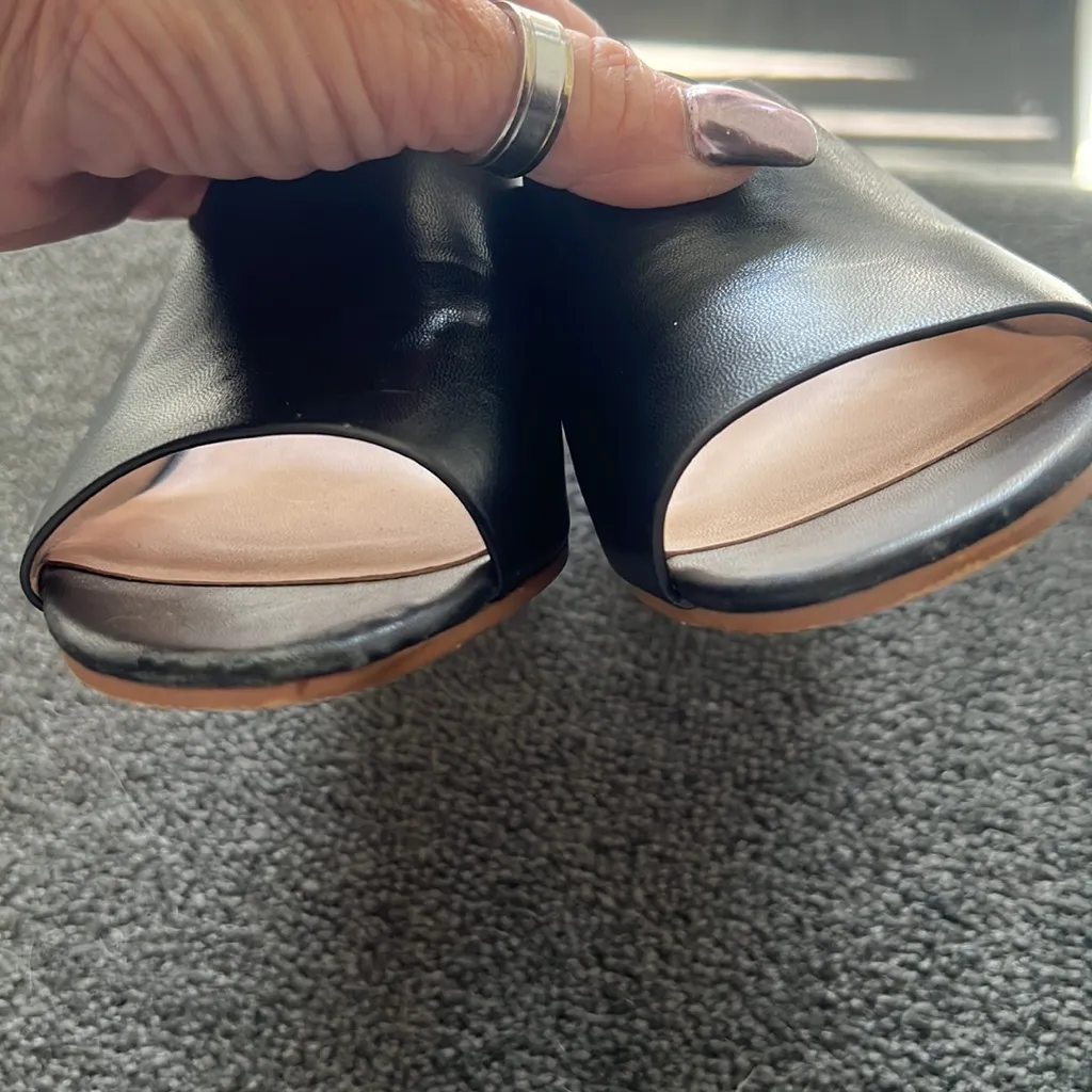 Kate Spade Black Slip-On Scallop Mules - Image 9