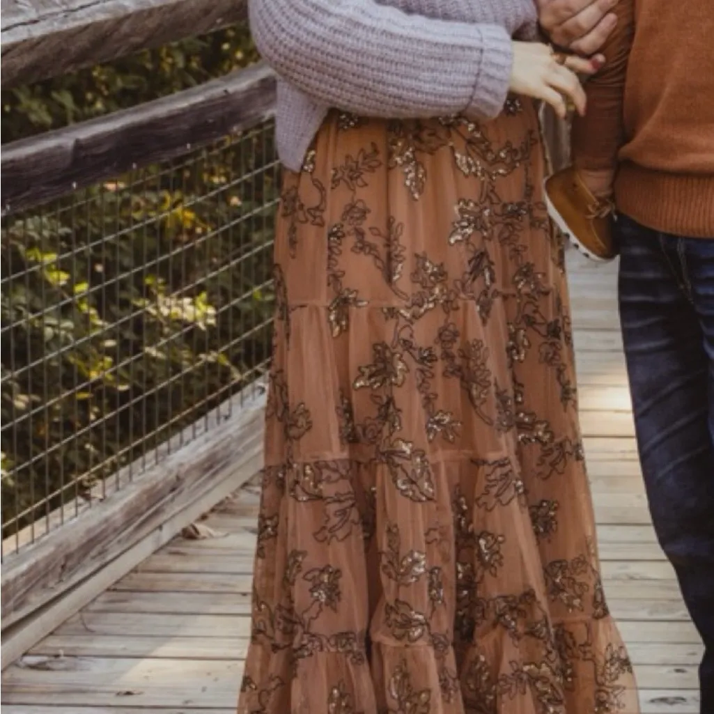 Anthropologie Maeve Sequined Tulle Maxi Dress - Image 6