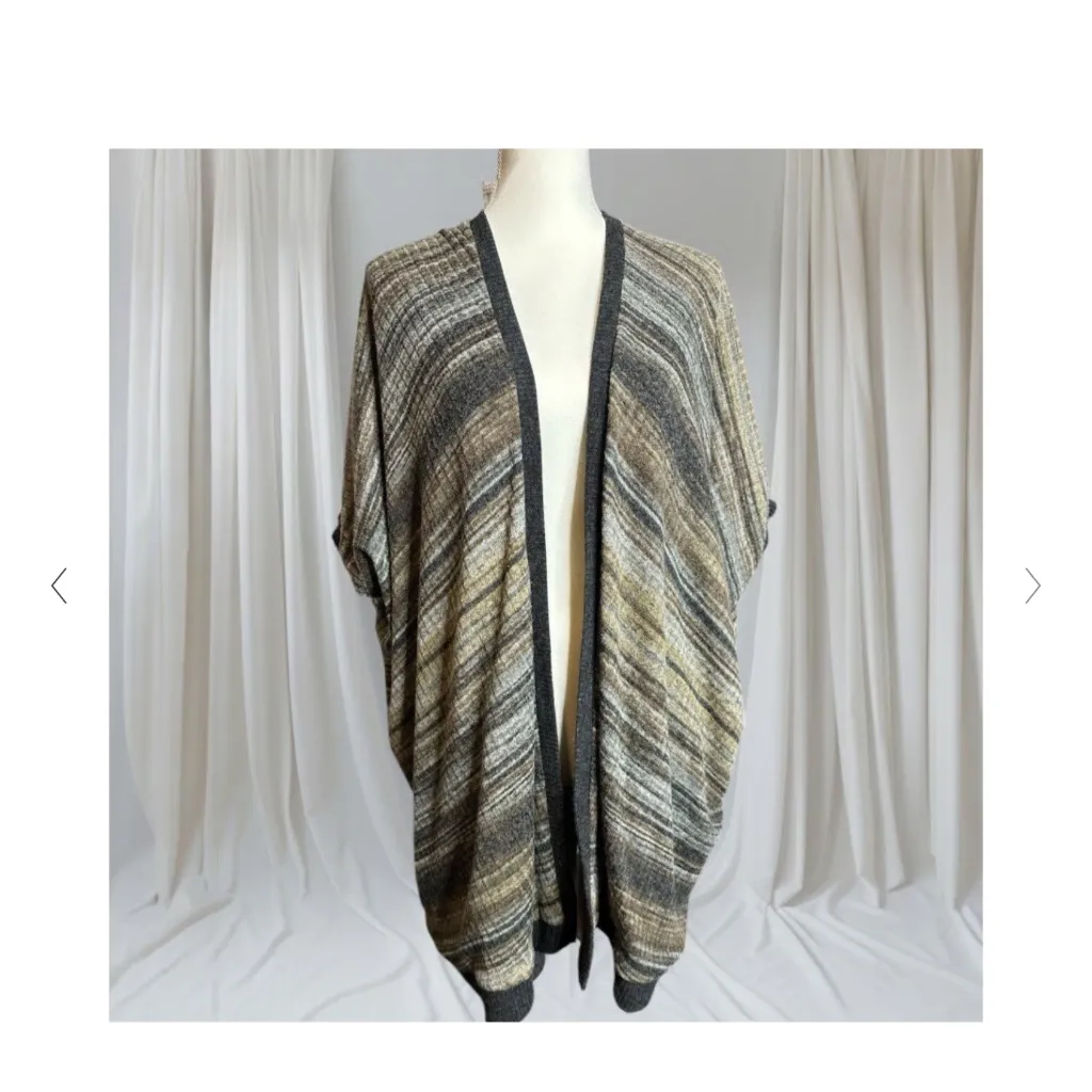 Miss Me Striped Cardigan Sweater in Brown Combo sz Small NWT - Image 3