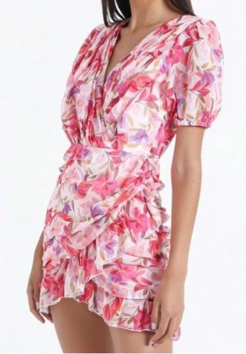 Floral Pink Mini Dress - Image 4
