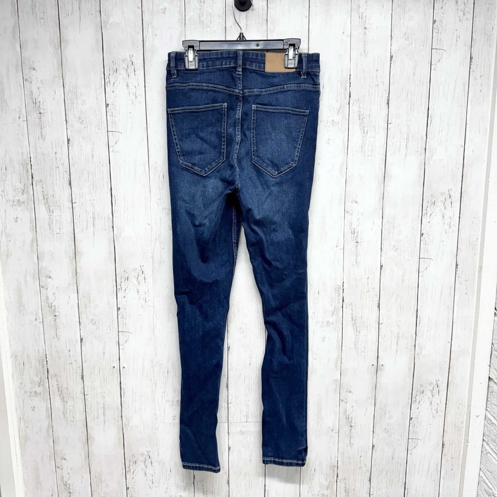 Zara Pants Women Size 6 Dark Wash High Rise Skinny Jeans Zip Fly Pockets Grunge - Image 6