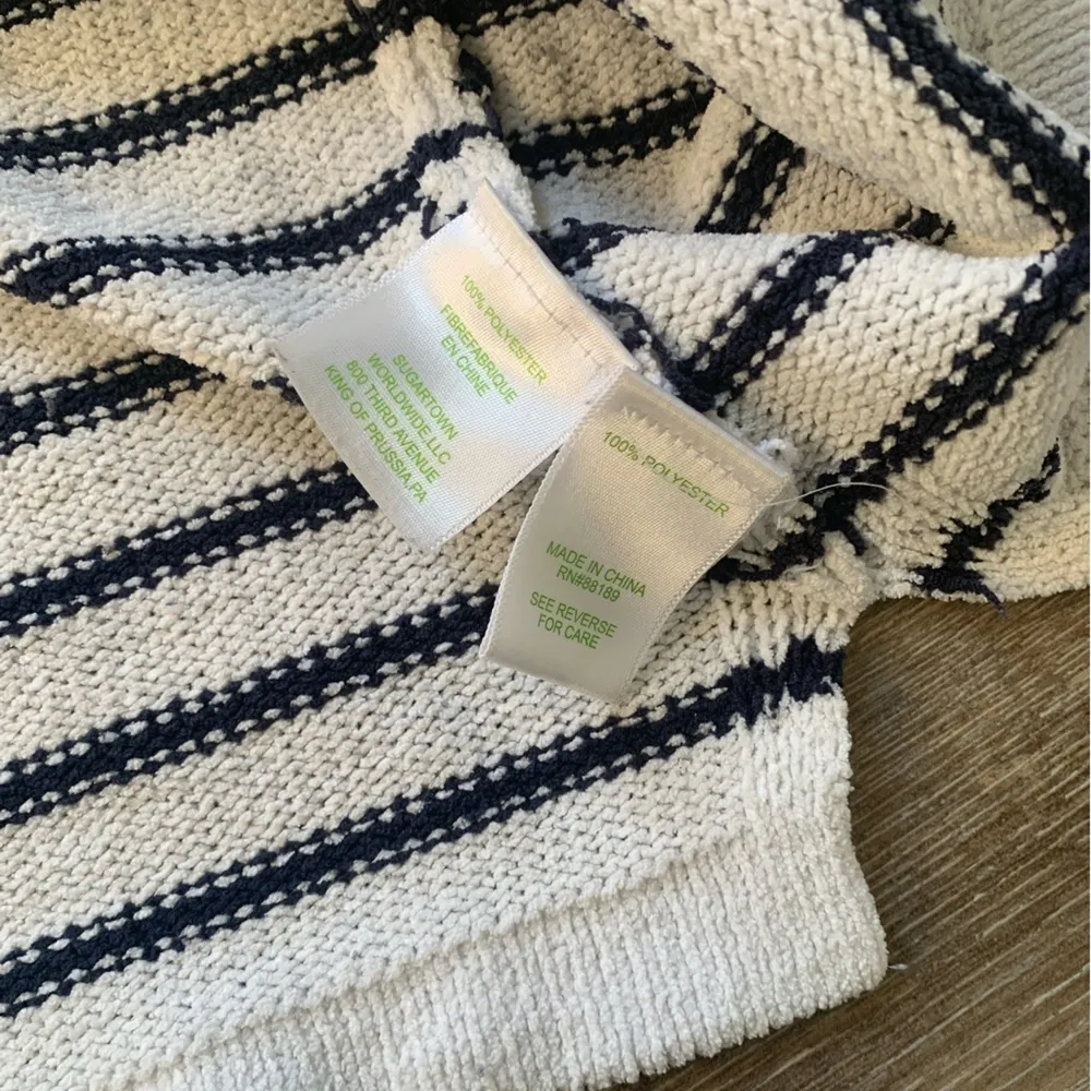 Lilly Pulitzer Crewneck KnitNavy Blue & White Striped Sweater S - Image 3