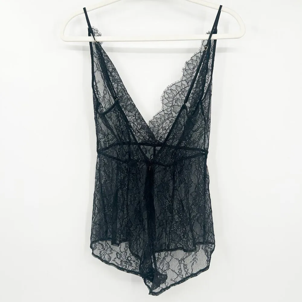 Victorias Secret Whimsigoth Coquette Sheer Lace Teddy Romper Lingerie Bodysuit S - Image 9