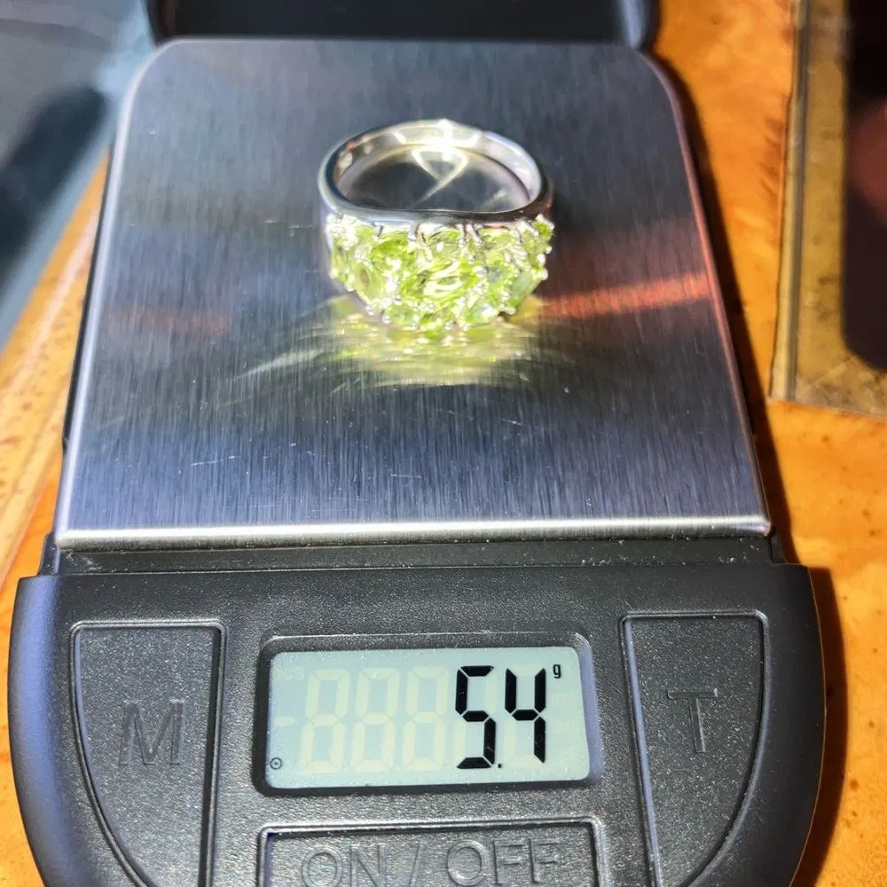 Natural Peridot Sterling Silver Ring Size 10 - Image 9