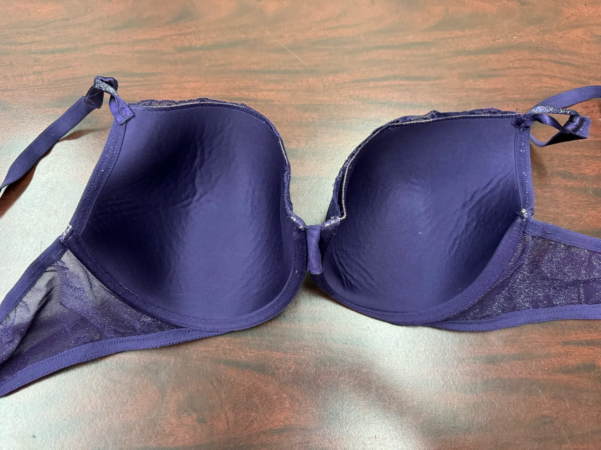 Victoria’s Secret Purple with Sparkle Demi Bra Size 40D - Image 4