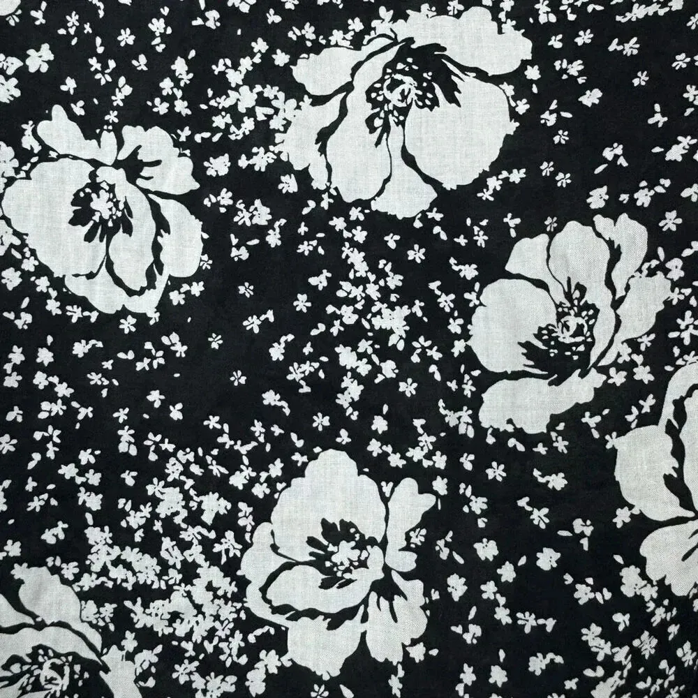 Who What Wear Floral Novelty Long Sleeve Button Down Shirt S Ruffle Collar NWT - Image 3