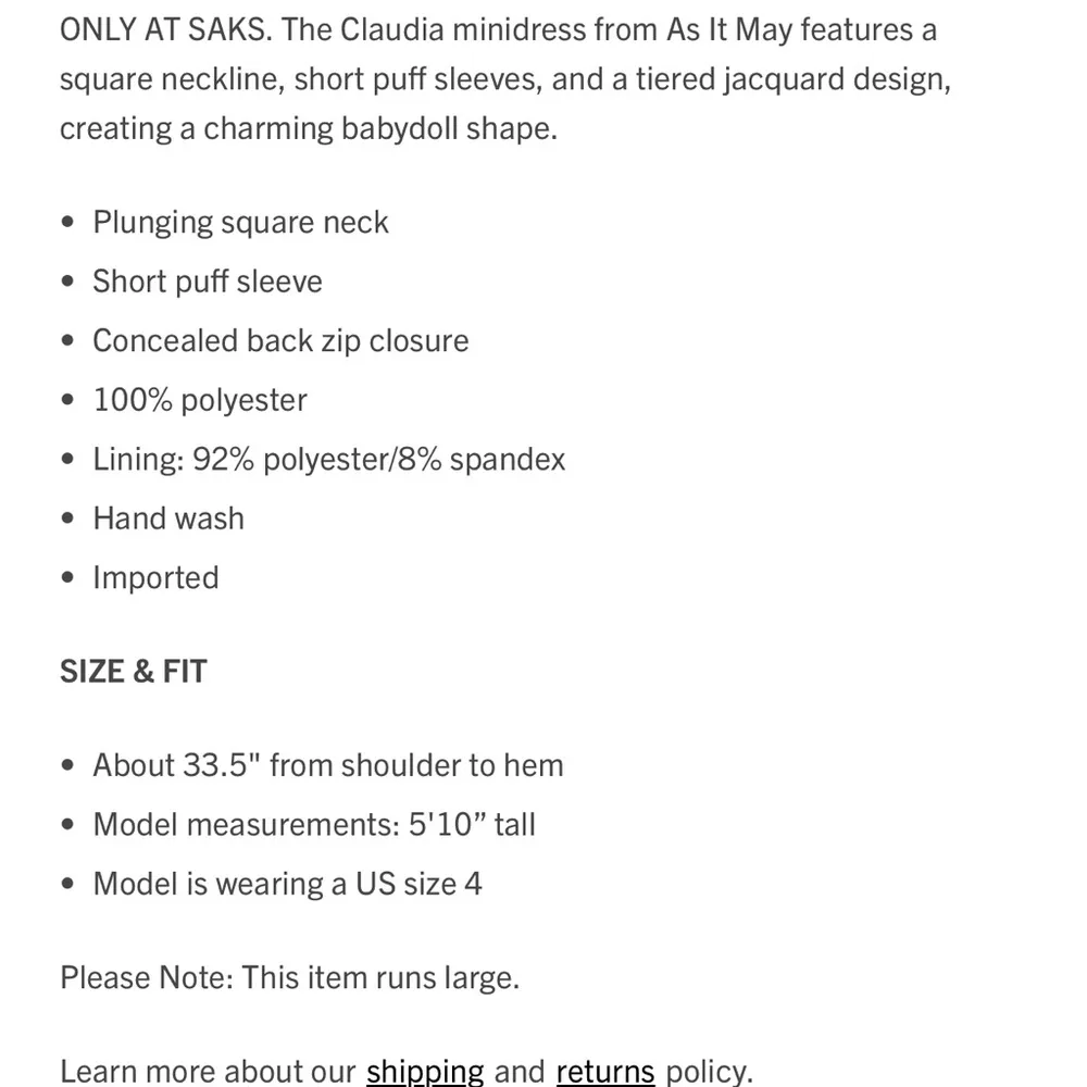 As IT MAY woman XXLarge orange red puff sleeve woman dress Saks website sold out Size XXL - Image 4