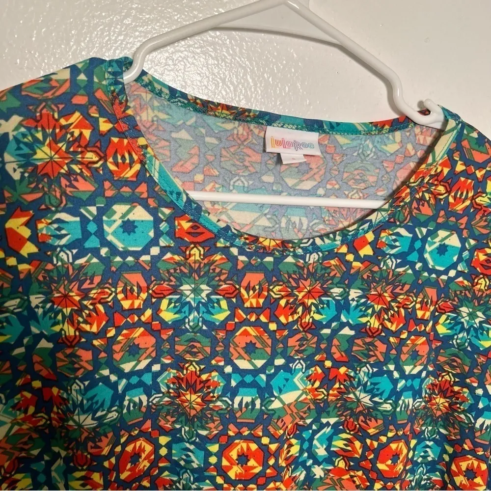 Lularoe Irma Tunic Top Blue Geometric - Image 6