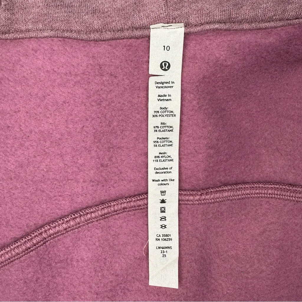 Lululemon Scuba Hoodie Jacket Light Cotton Fleece Heathered Velvet Dust Size 10 - Image 11
