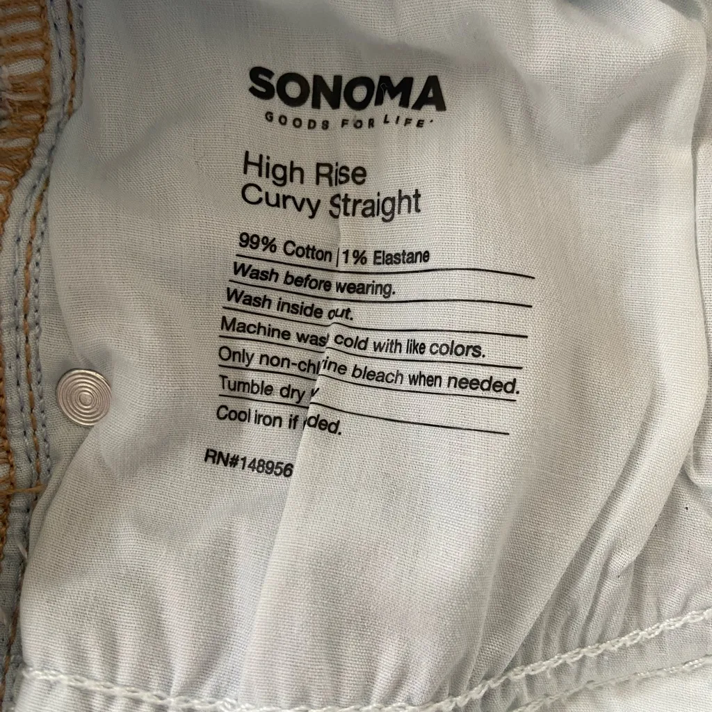 Sonoma High Rise Curvy Straight Leg Jeans in Light Blue Size 12R Normcore - Image 5