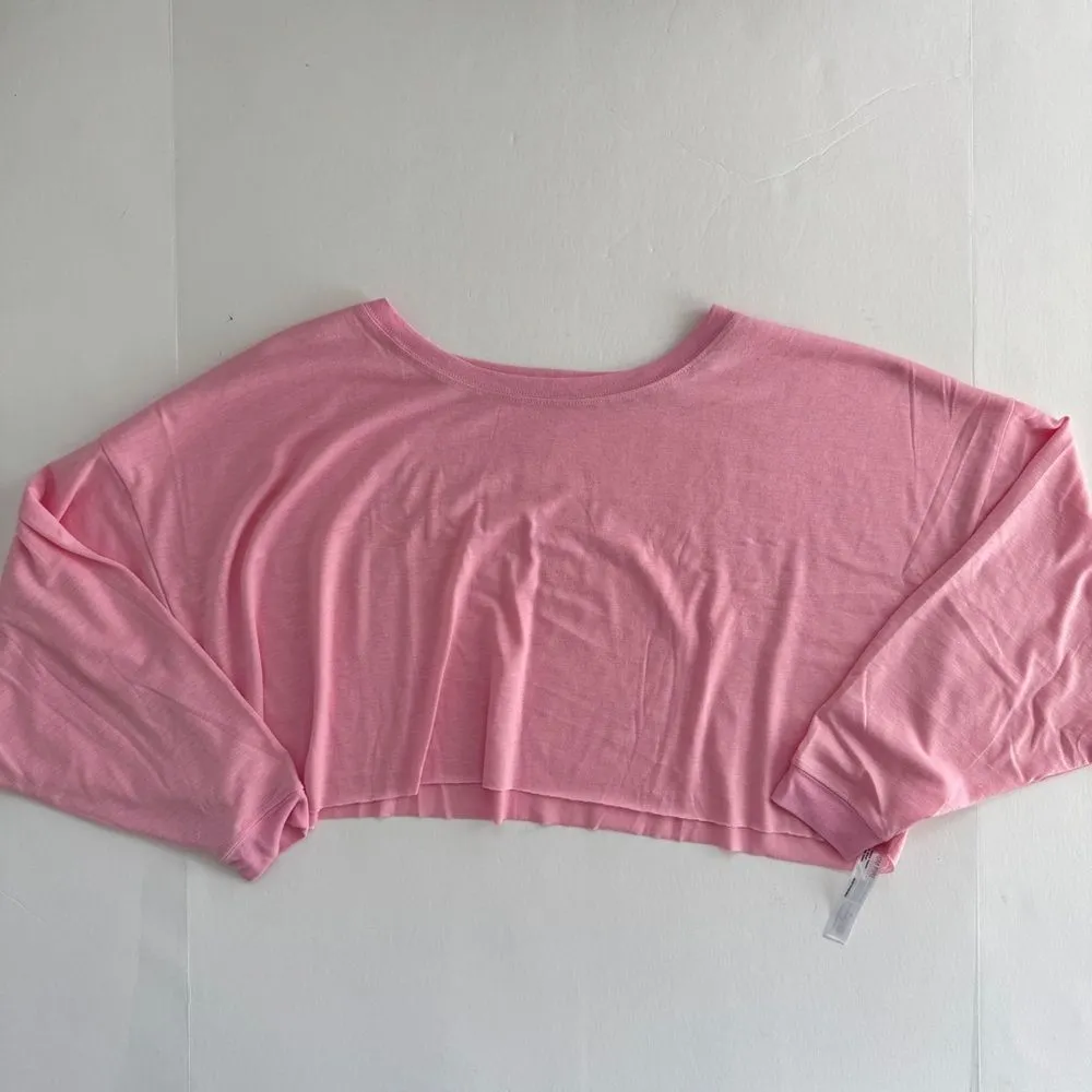 Out From Under Addison Cozy Cropped Tee Pink Size X-Small NWOT - Image 3