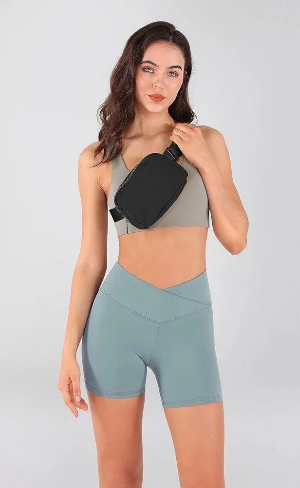 Belt Bag Black with Zipper Fanny Pack Crossbody (773) - Image 2