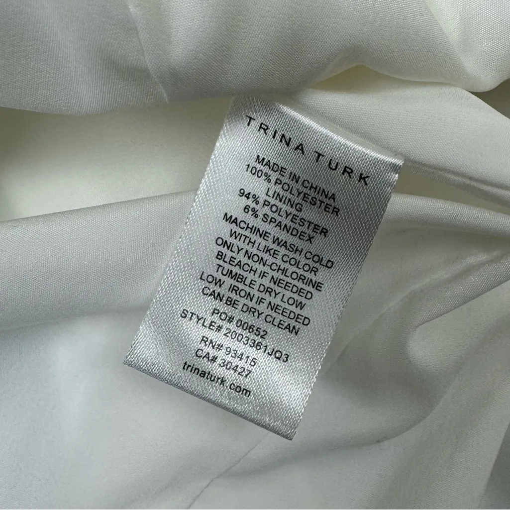 Trina Turk Visitor Ruffle White Sheath Mini Dress Size 2 — Wedding Classy - Image 11