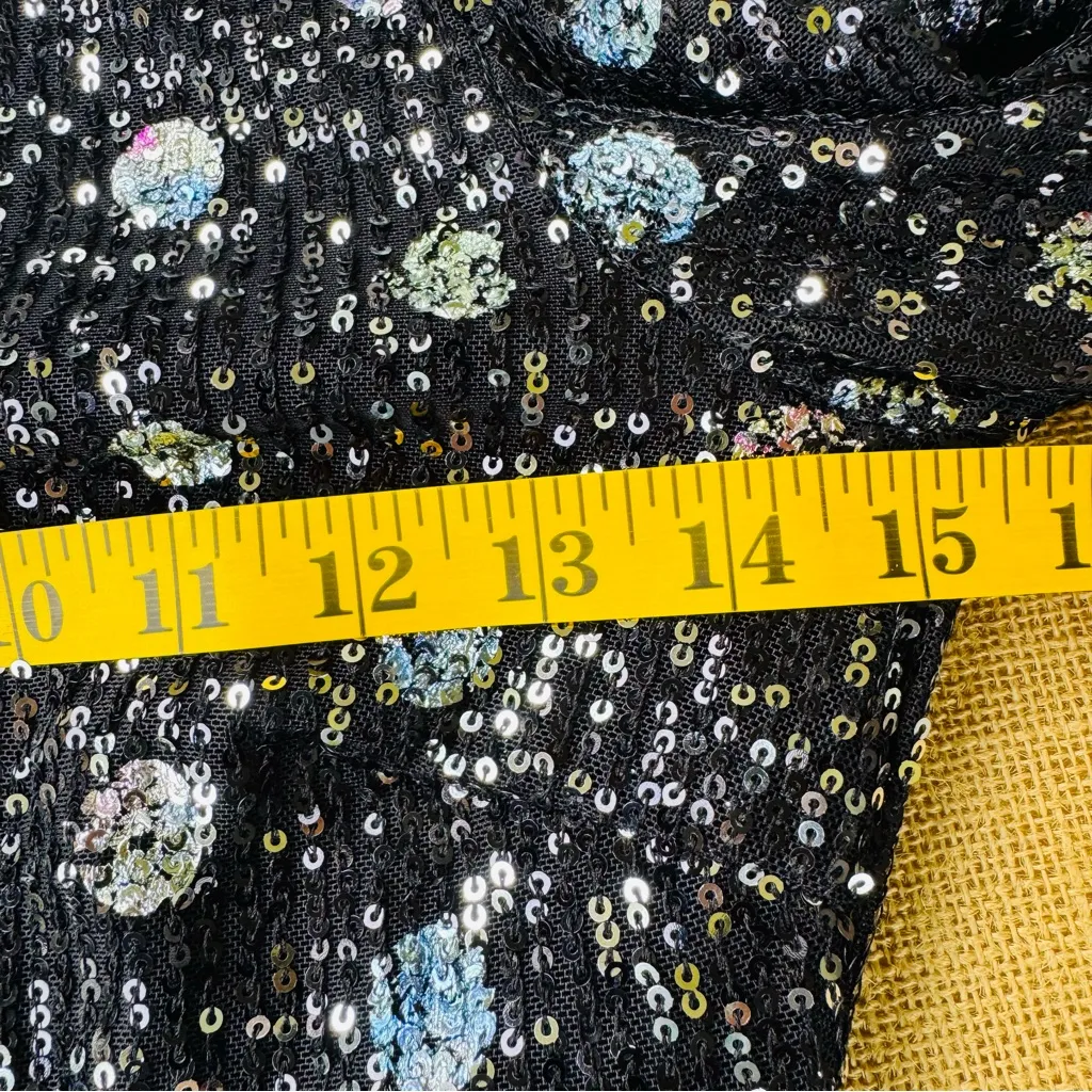 Lulus Spotlight Sparkler Black Sequin Polka Dot Backless Mini Dress Size Small - Image 8