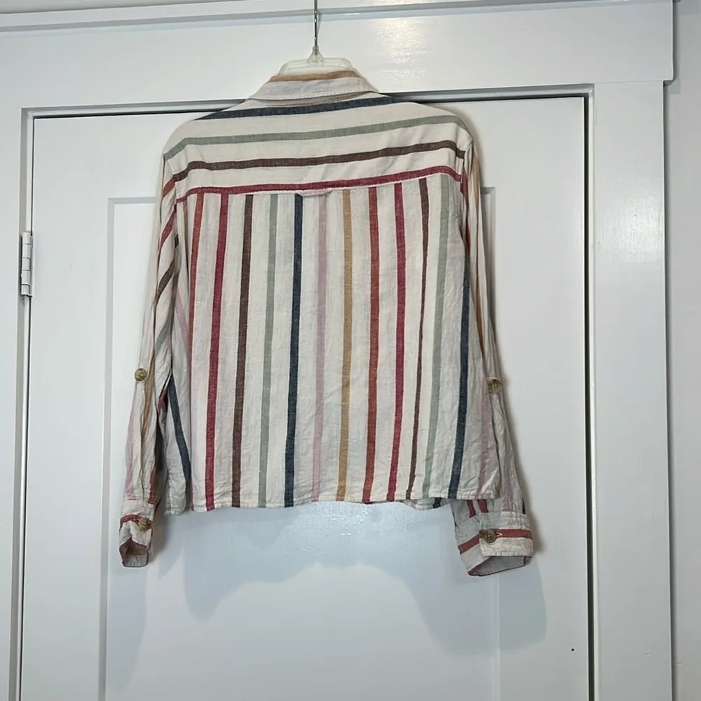 American Eagle  Multicolor Striped button down shirt size large. - Image 5