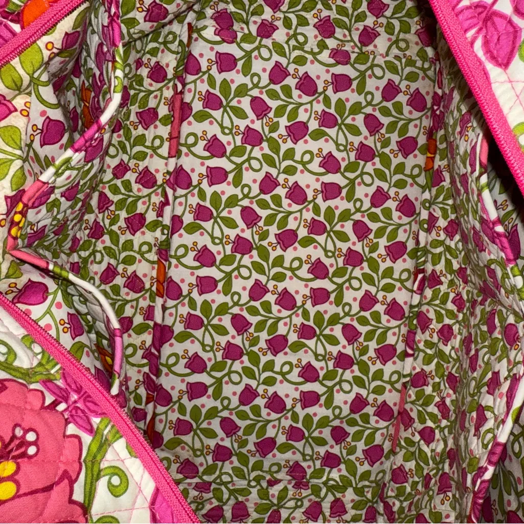 Vera Bradley Large Quilted Duffle Bag Travel Tote Carryall Luggage Lili Bell‎ Pink - Image 6