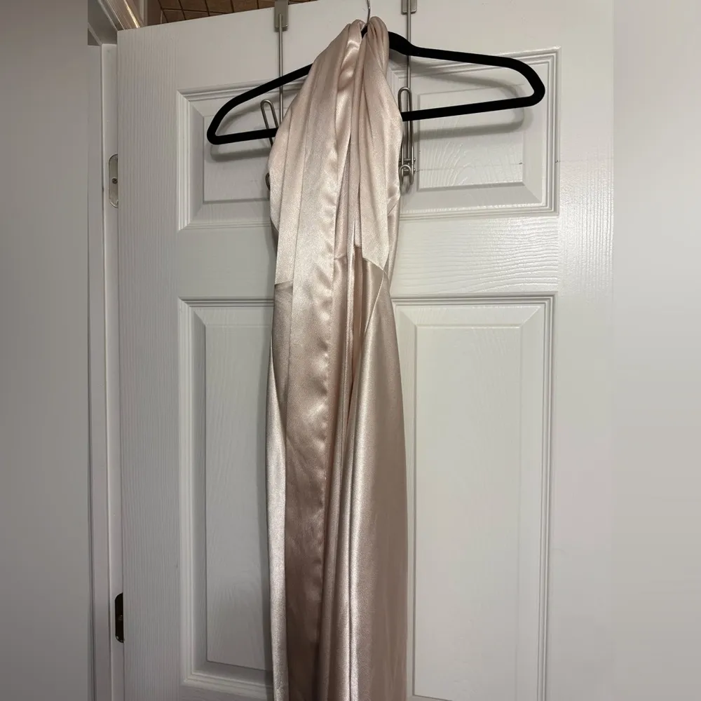 5’4 HEMMED Birdy Grey Monica Dress- Shiny Satin Champagne - Image 5