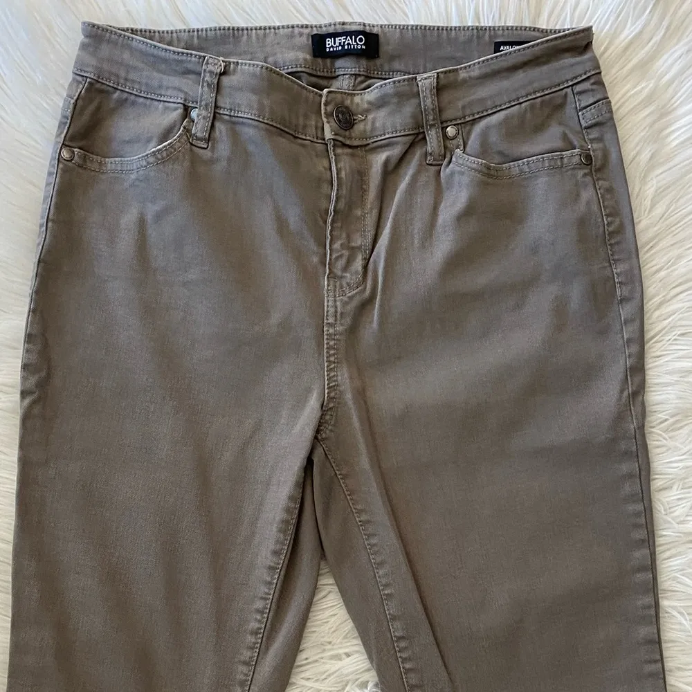 Olive mid-rise stretch skinny jeans - Image 5